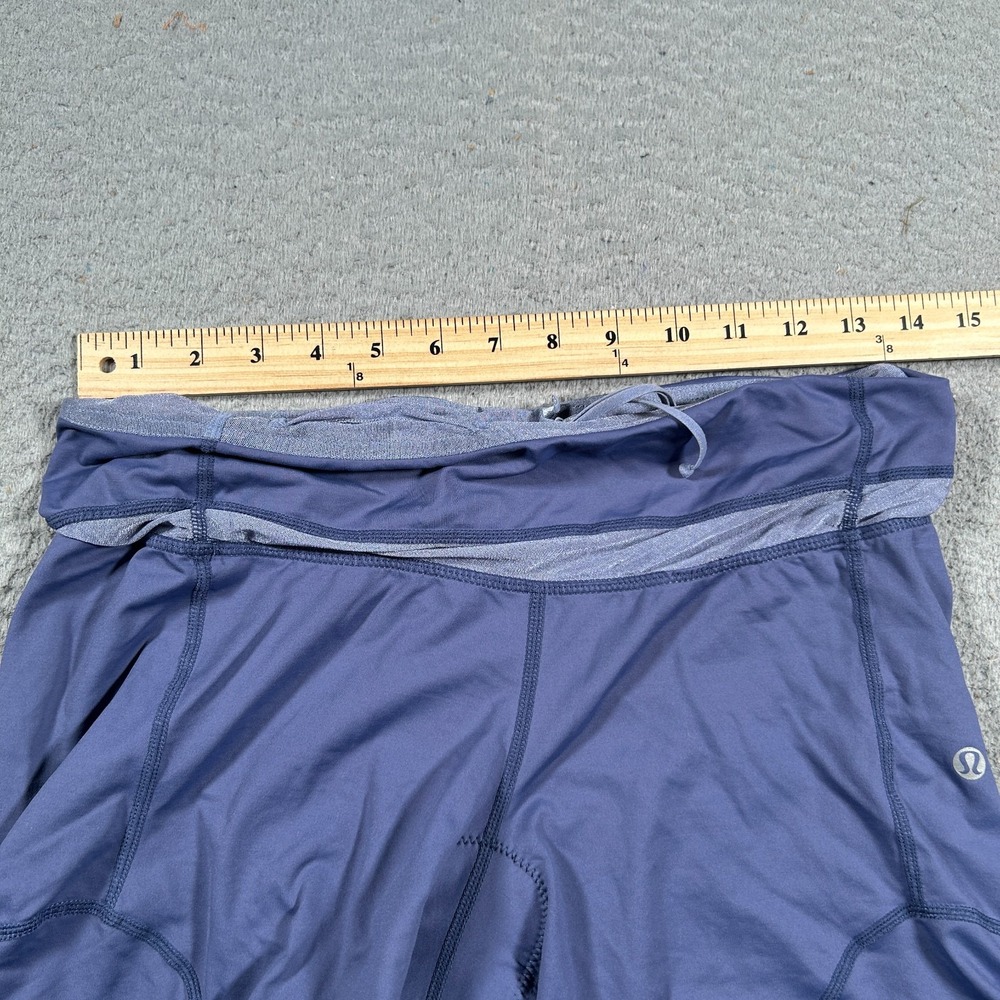 Lululemon Wet Dry Warm Shorts Womens 28x3" Blue‎ Drawstring Padded Cycling? - Picture 6 of 9